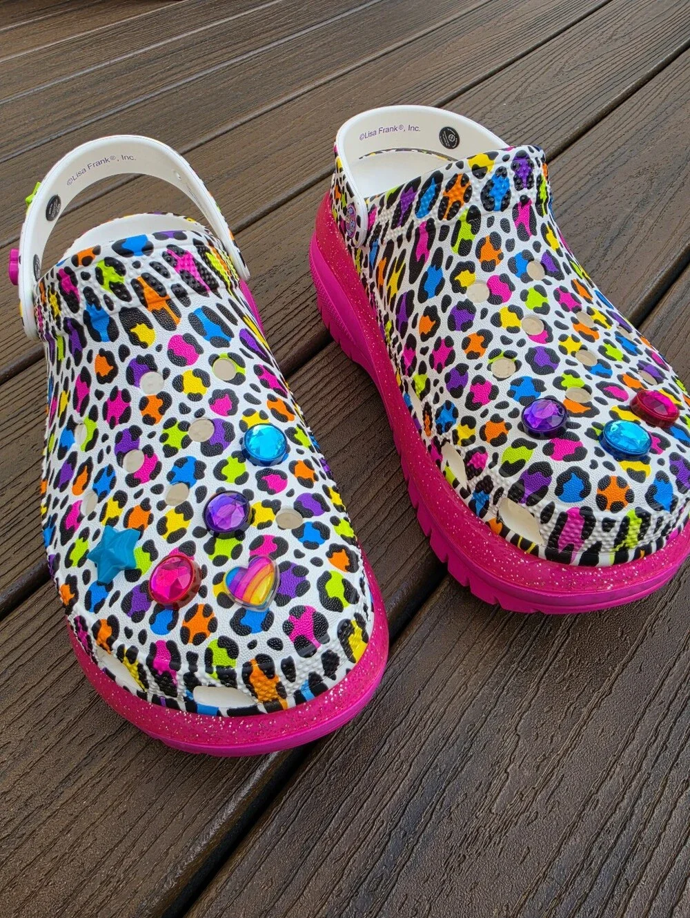 Crocs X Lisa Frank Mega Crush Clogs Size M8/W10 ••EXCELLENT CONDITION••